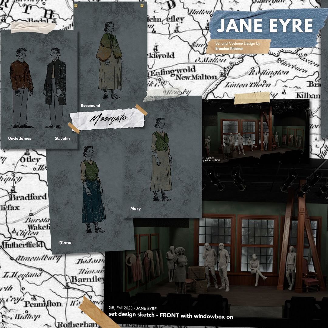 &ldquo;When I have come to the end of my journey,
Held to my path through it strayed through the wild;
There I will find a deep love to sustain me
And never more feel like a poor orphan child.&rdquo;

A sneak peak of JANE EYRE&rsquo;s Set and Costume