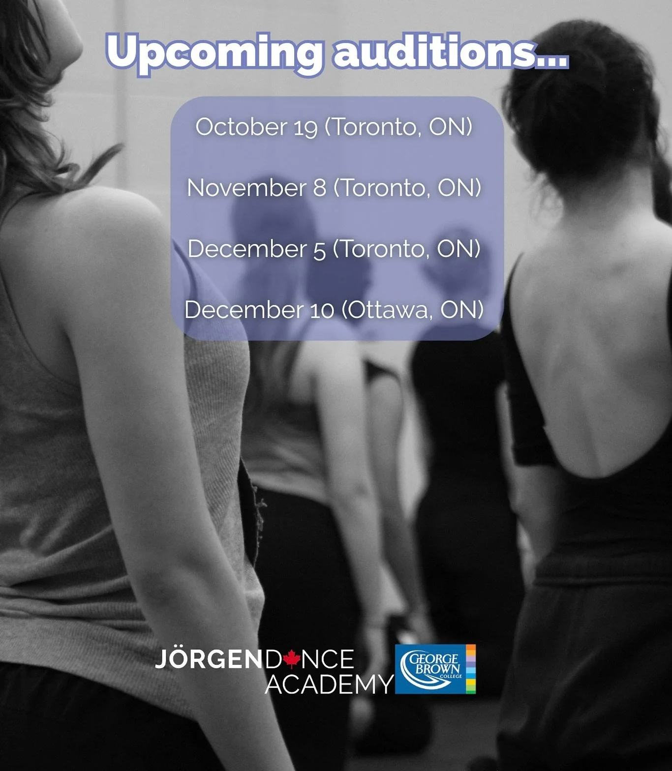 🚨EARLY #AUDITIONS! 

Register today, to #audition early for #GeorgeBrownDance 2026-2027 enrolment! Gain world-class, well-rounded training &amp; industry connections that set you up for a career&mdash;not just a piece of paper.😉🔗in bio!!!

📸by @v