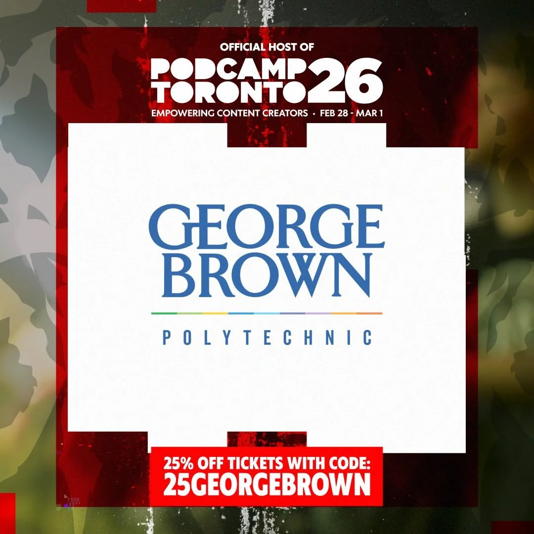 Hello friends! 👋🏻 We are excited to be hosting the 18th annual PodCamp here at the School of Media on Feb 28th-March 1st 🎧 Get your tickets at: 2026.podcamptoronto.com/#tickets 💙