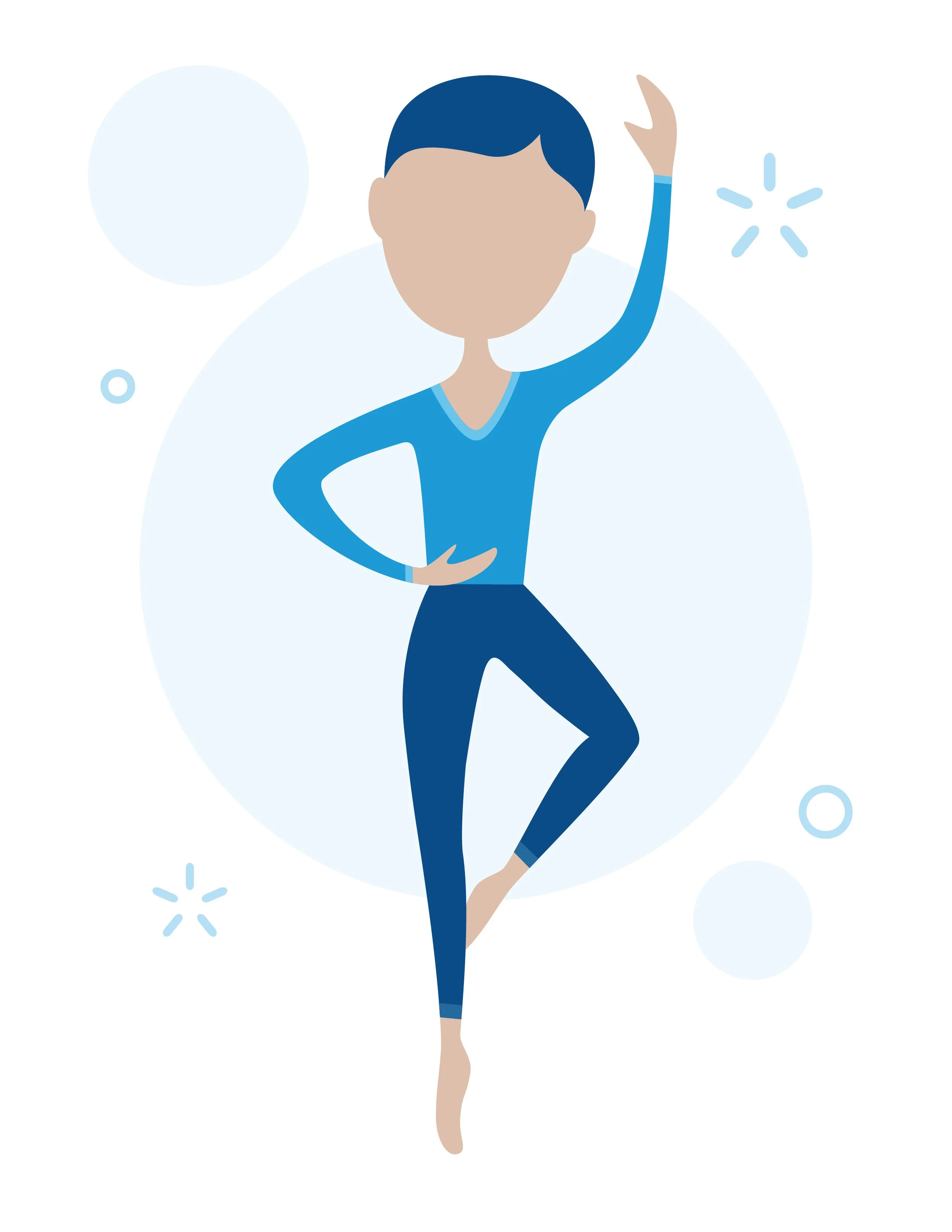Illustration of student doing ballet pose