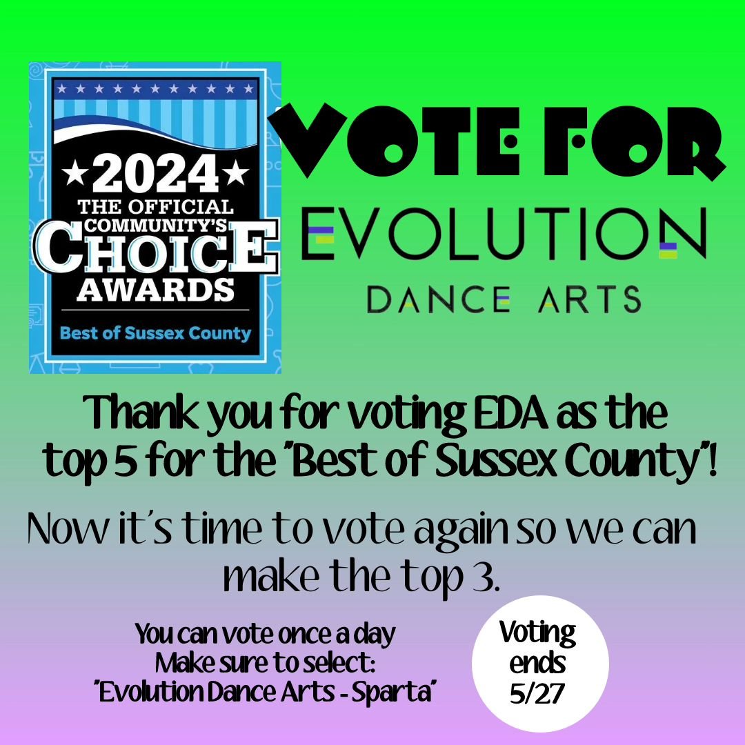 Thank you for voting EDA as the TOP 5 in Sussex County!! Now it's time to vote again so we can make the top 3!

Visit the link in our bio to vote. You can vote once per day until 5/27💜💚💜💚