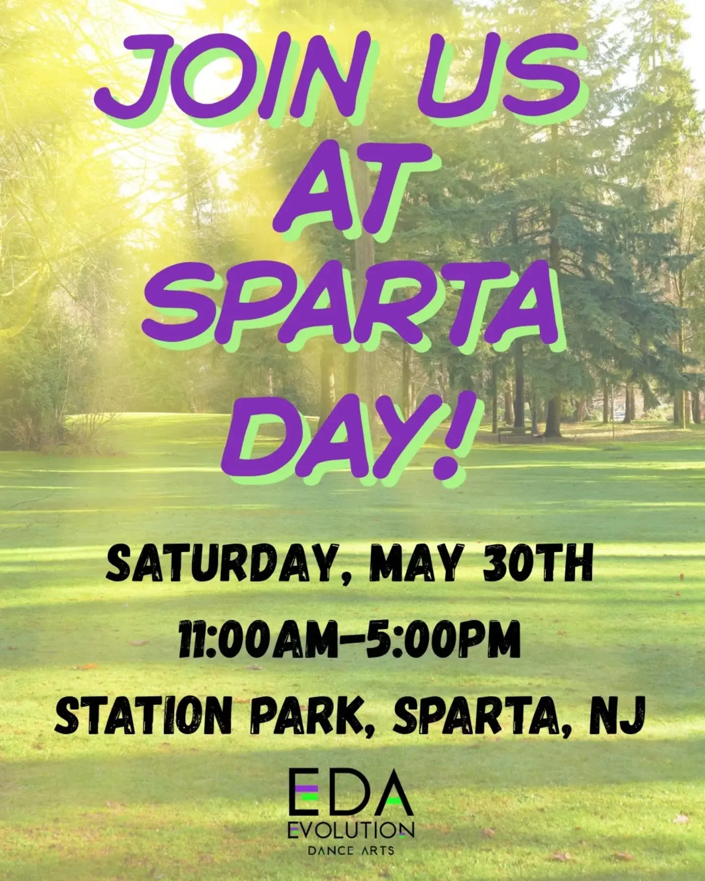 Join us tomorrow at Sparta Day!!!🎈🍭💜💚