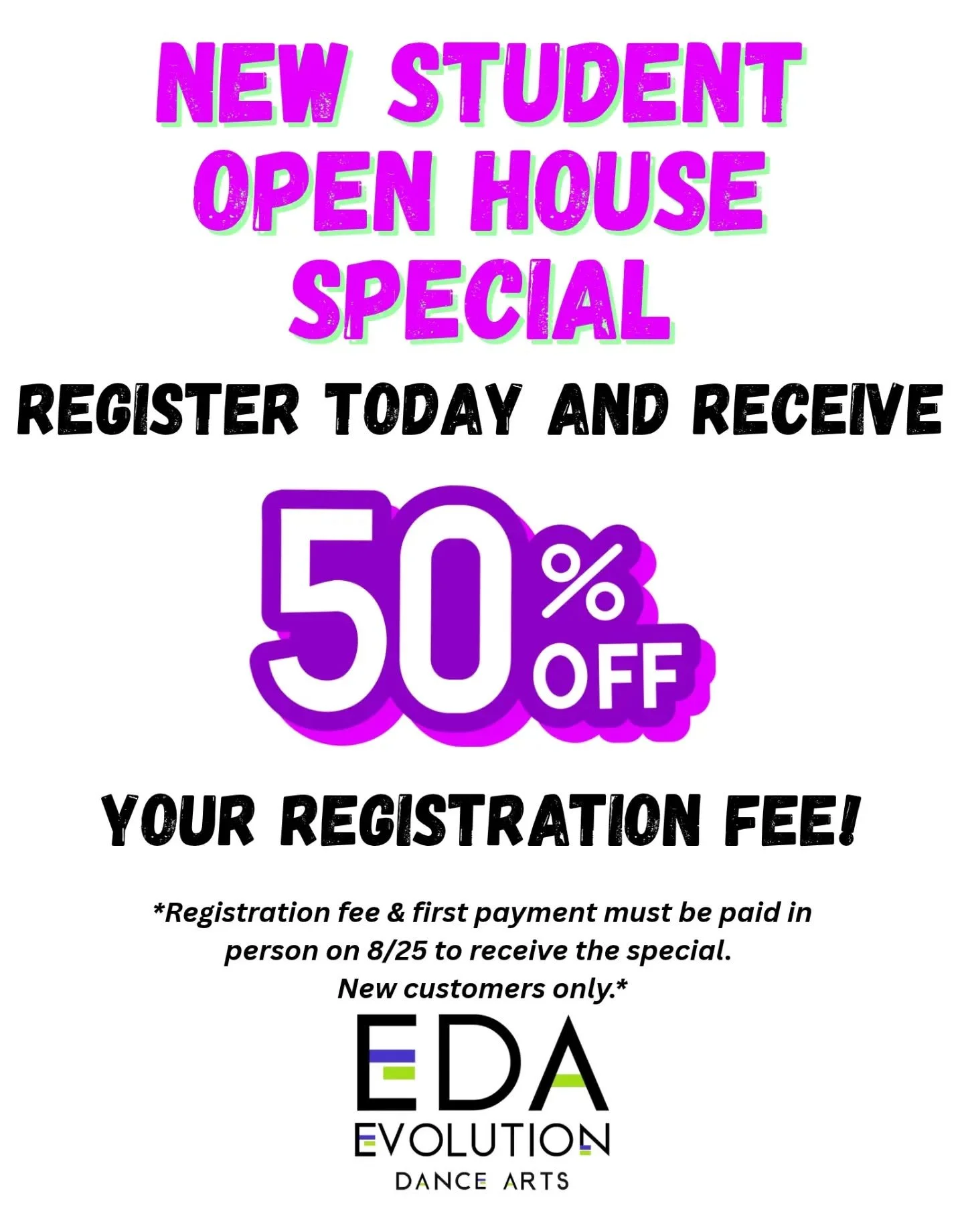 🌟Visit us at our Open House today (8/25) and receive our New Student Open House Discount!!

🪩Open House: 5:00-7:00pm
Trial classes, registration discounts, tour the studio, meet the staff!!

#danceclass #spartanj #sussexcountynj #dancelessons