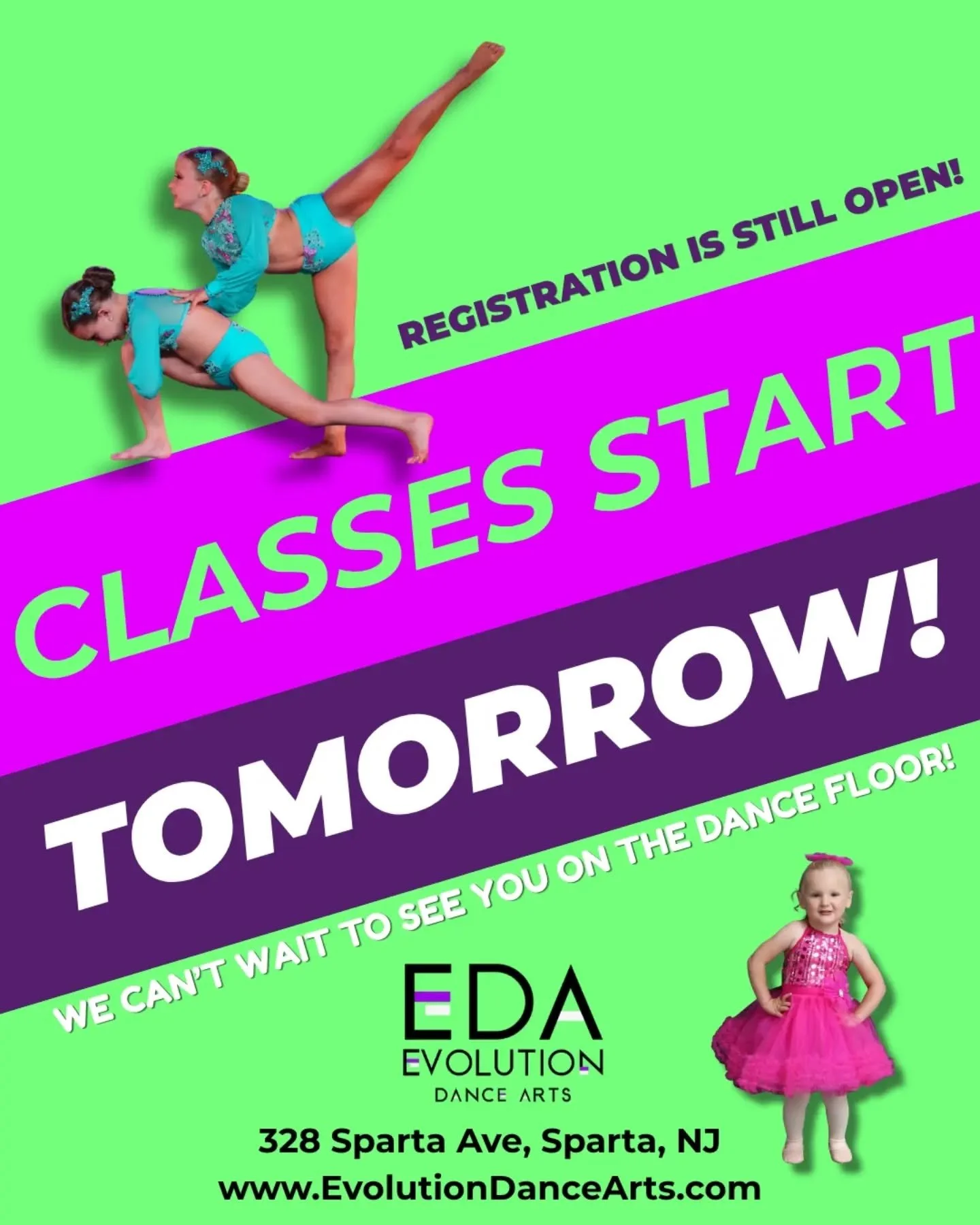 💜Season 4 begins tomorrow!!! We can't wait for another amazing year at EDA!!💚

🪩Not registered yet?? Sign up today at www.evolutiondancearts.com/schedule-1 so you don't miss out on the fun!

#danceclass #dancelessons #dancecompetition #spartanj #s
