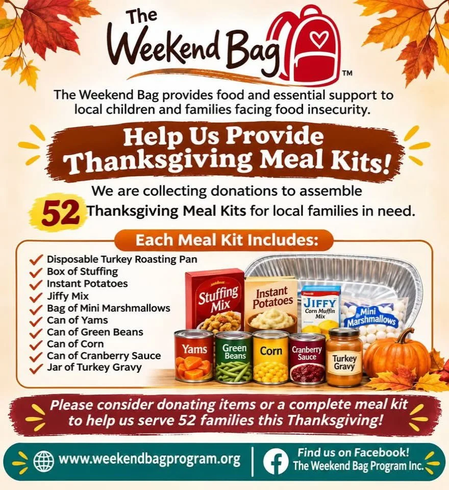🧡🍂 EDA FAMILIES, LET&rsquo;S MAKE A DIFFERENCE THIS HOLIDAY SEASON! 🍂🧡

This Thanksgiving, we&rsquo;re coming together to support The Weekend Bag Program and help local families in need! 🦃❤️

We&rsquo;re collecting donations to help provide Than