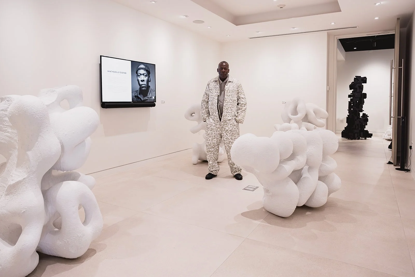 Al Ebanks at the IDG showroom during Cayman Art Week 2026