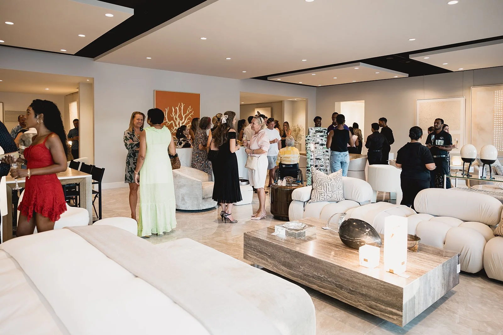 Guests at IDG's exhibition "Spatial Dialogue" during Cayman Art Week 2026.