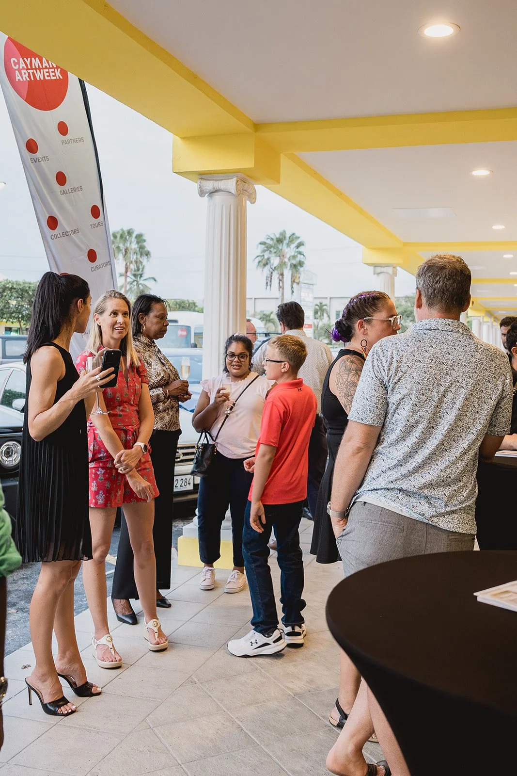 Guests at IDG's exhibition "Spatial Dialogue" during Cayman Art Week 2026.