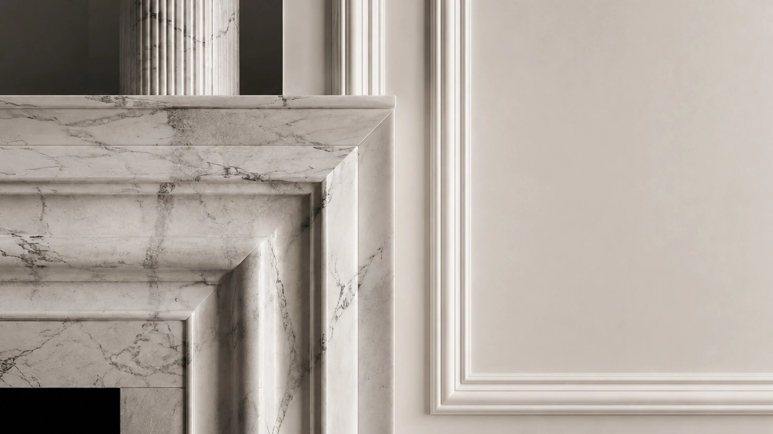 Architectural detailing transforms walls into timeless design features. AI-generated image for illustrative purposes.