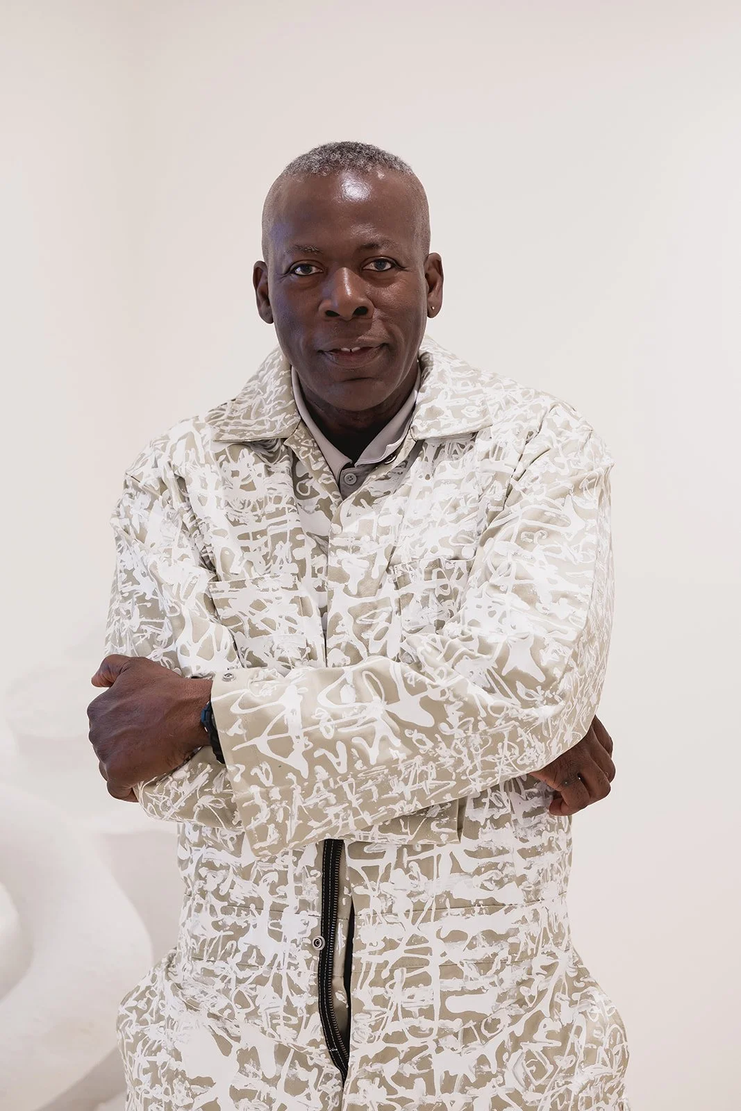 Al Ebanks at the IDG showroom during Cayman Art Week 2026