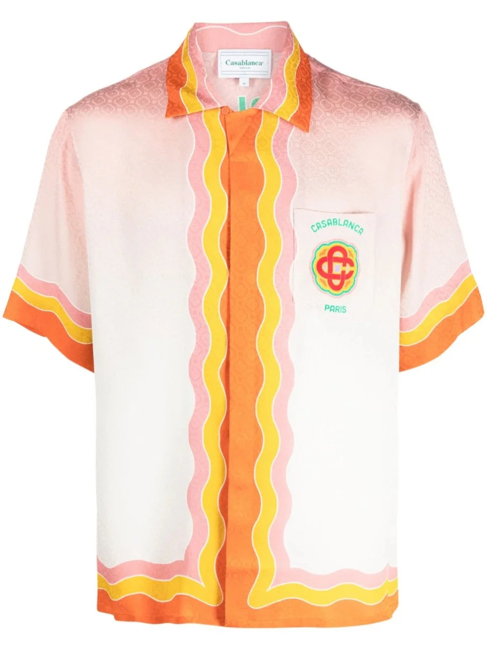 Camisa de seda Rainbow Monogram de Casablanca.jpg
