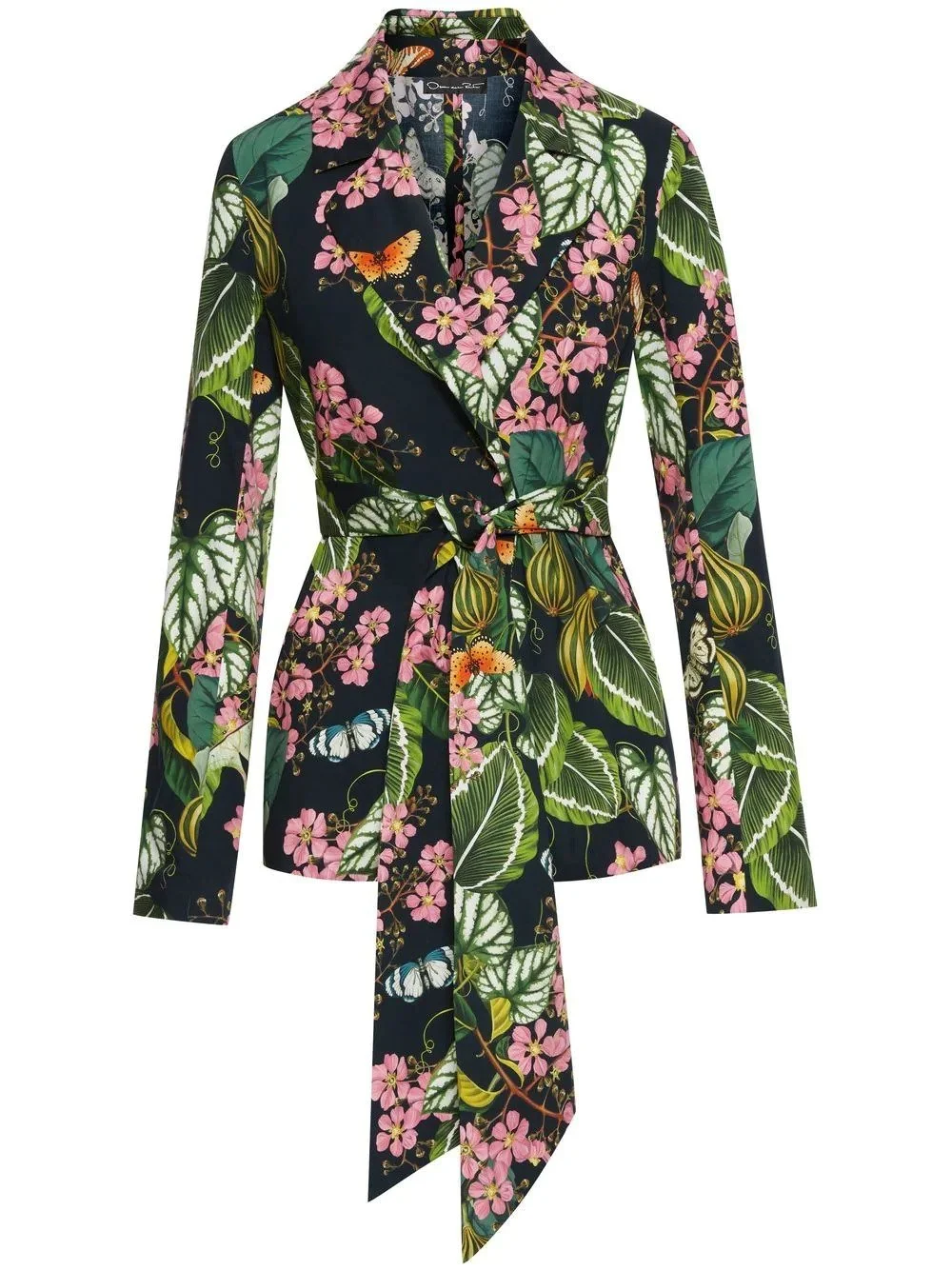 Chaqueta de cintura atada con estampado floral por Oscar de la Renta.jpg