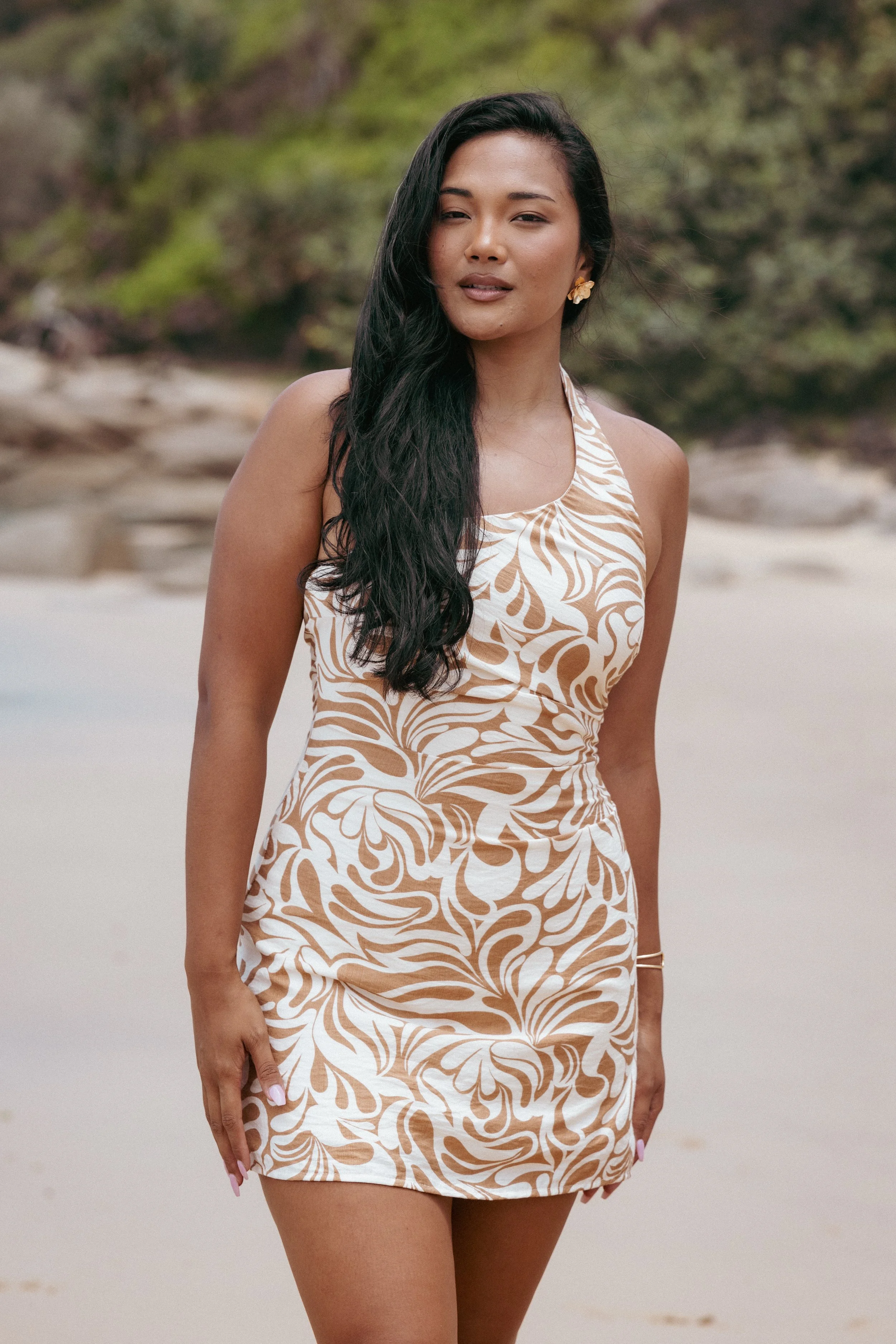 Cass Mini Dress - Tan White 2.jpg