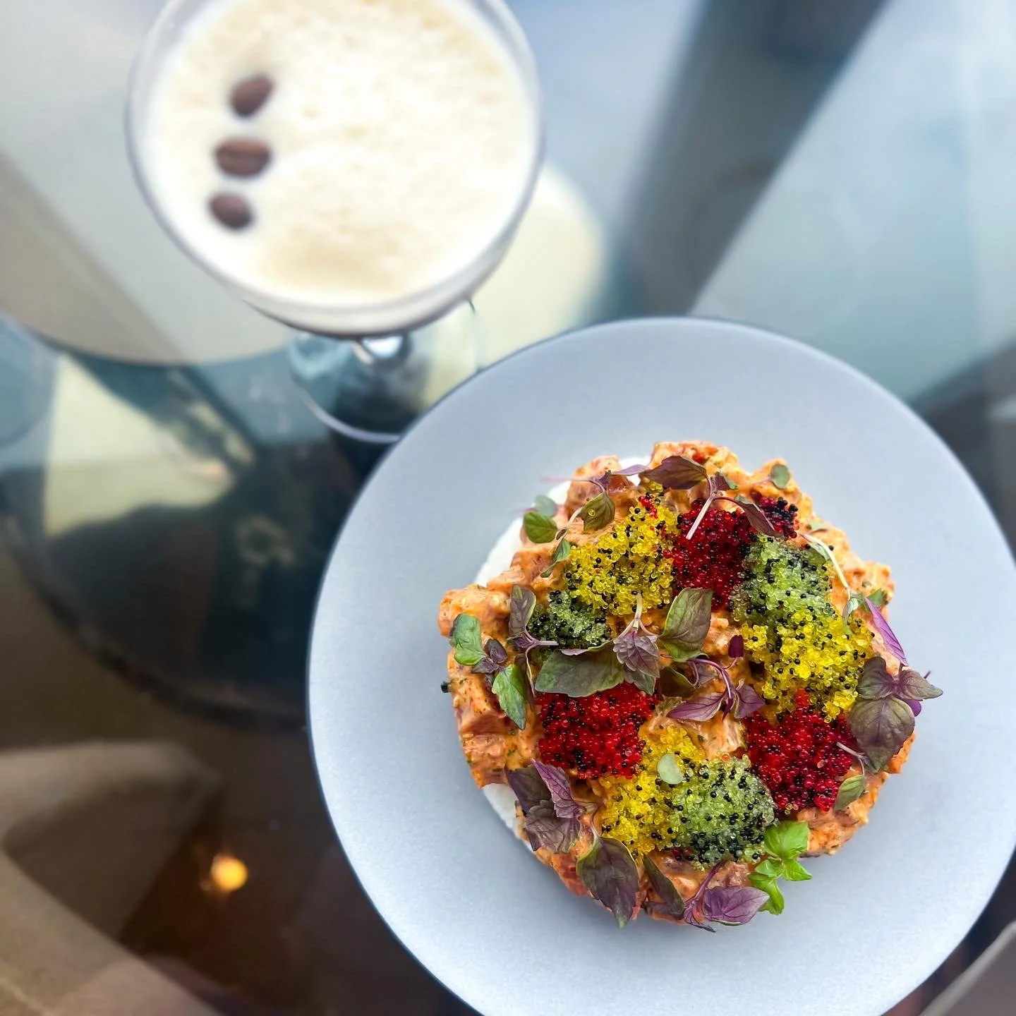 panorama room tuna dish and espresso martini