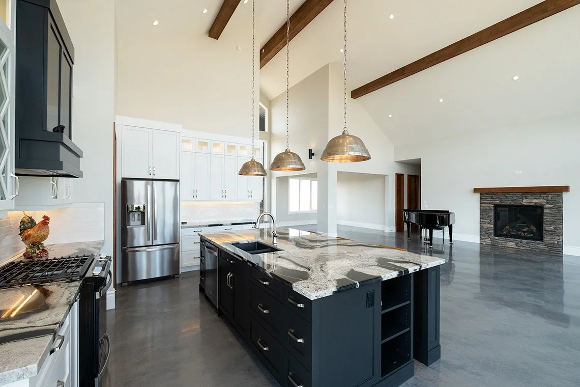 Open plan kitchen and living space