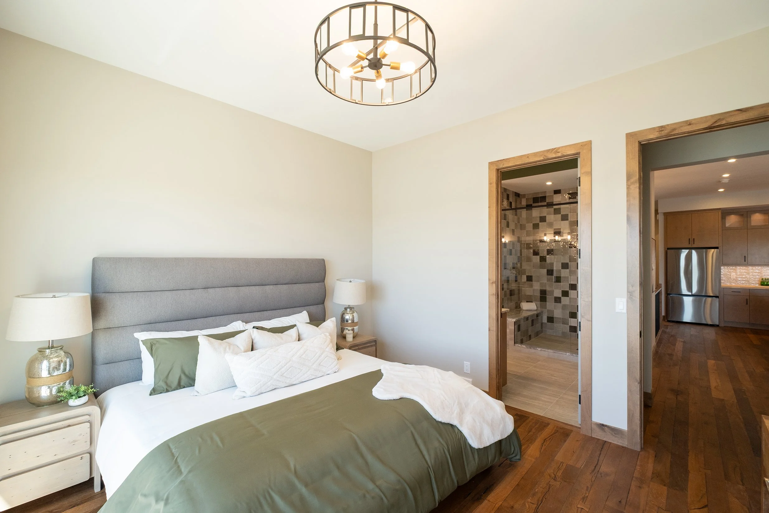 Modern bedroom with ensuite bathroom