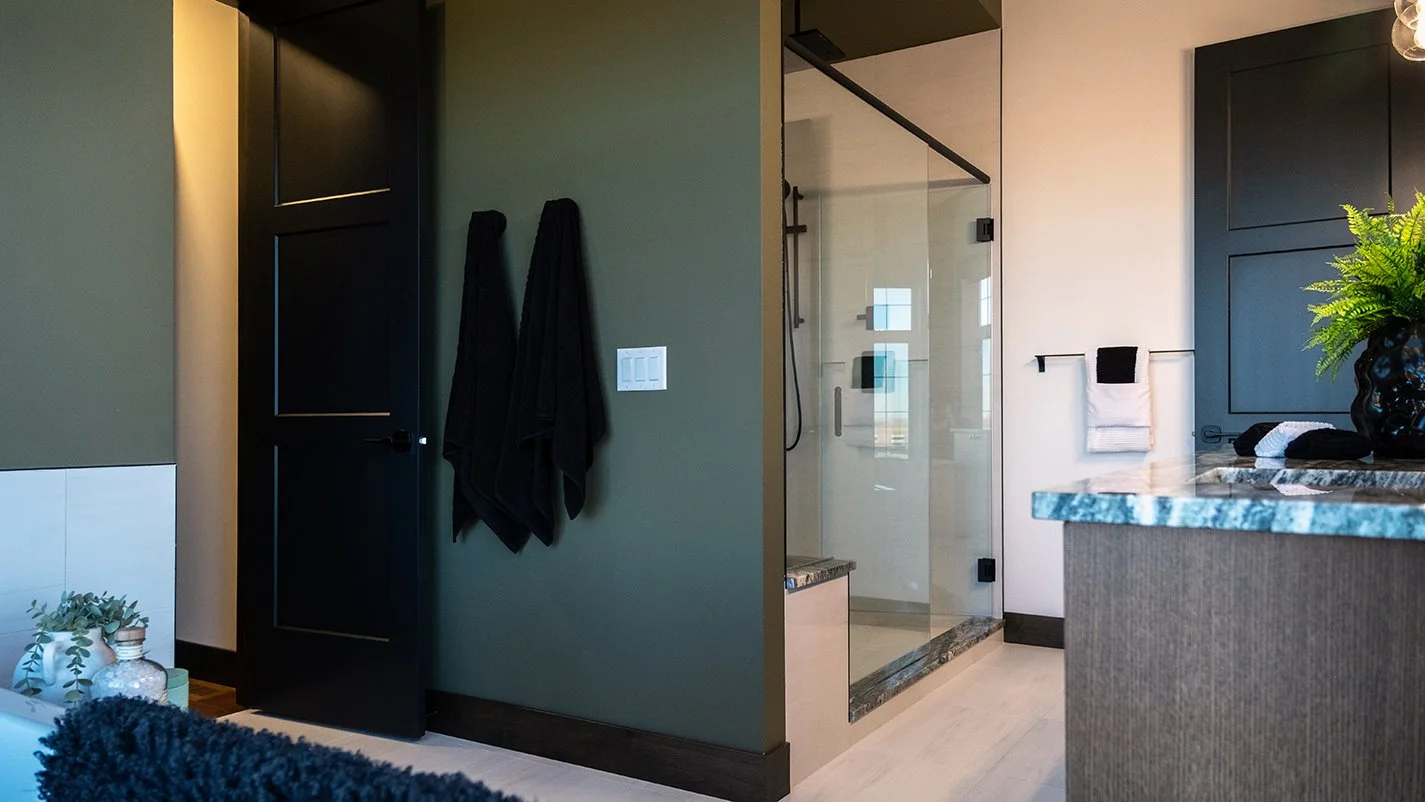 Image of bathroom with glass shower