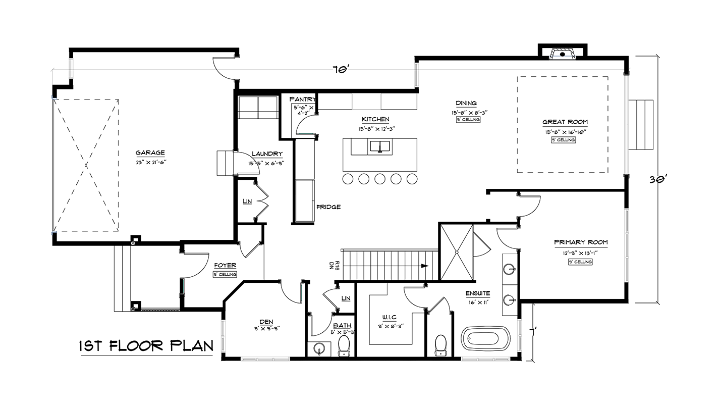 Line drawing floor plan