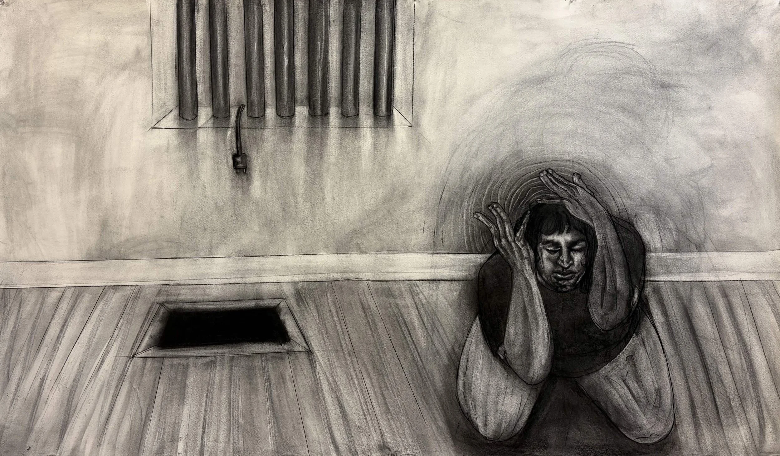 Humanity 2, Charcoal and Soft Pastel, 72" x 42.5", 2026