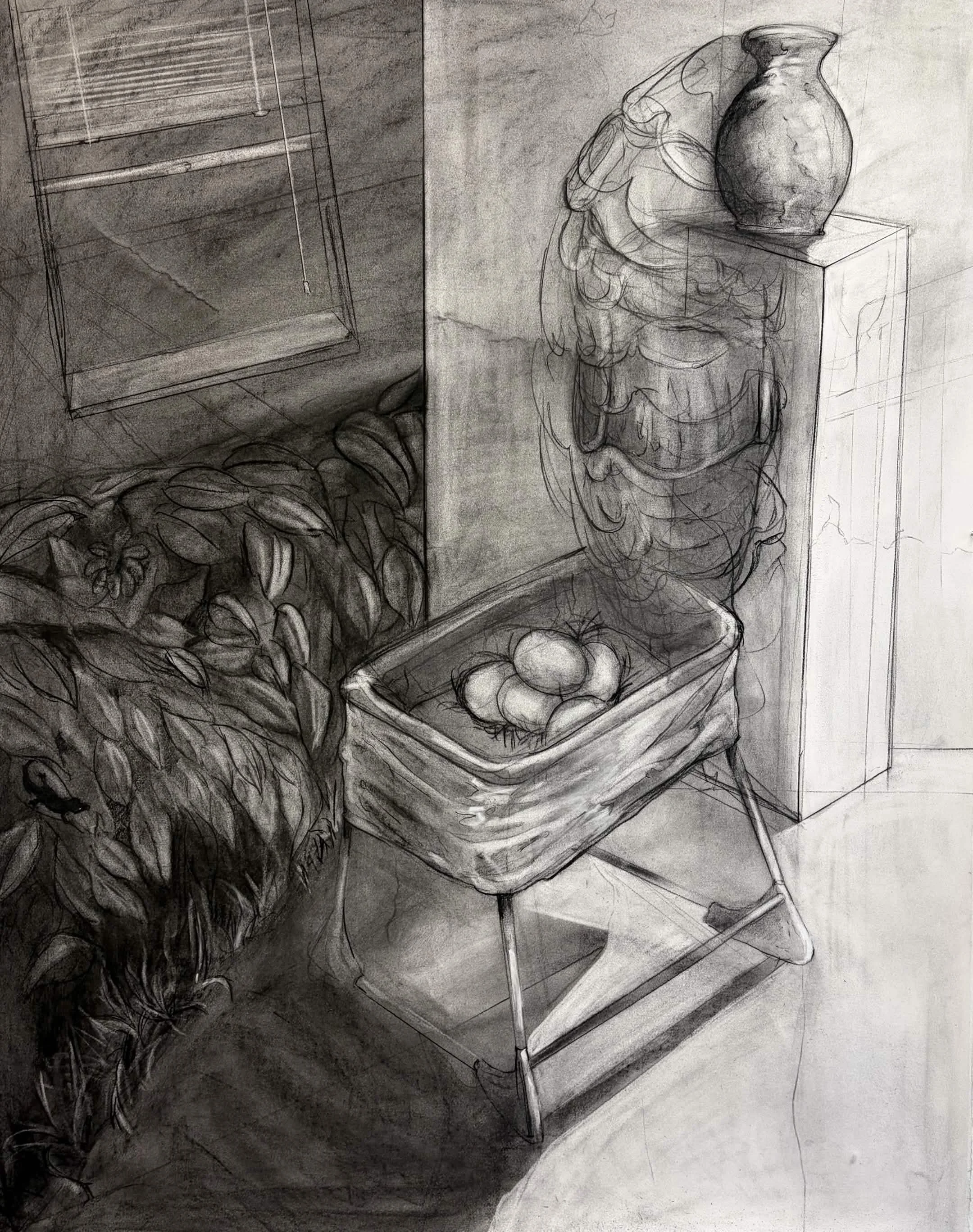 Just give me a little longer, Charcoal and Soft Pastel, 42" x 56", 2026