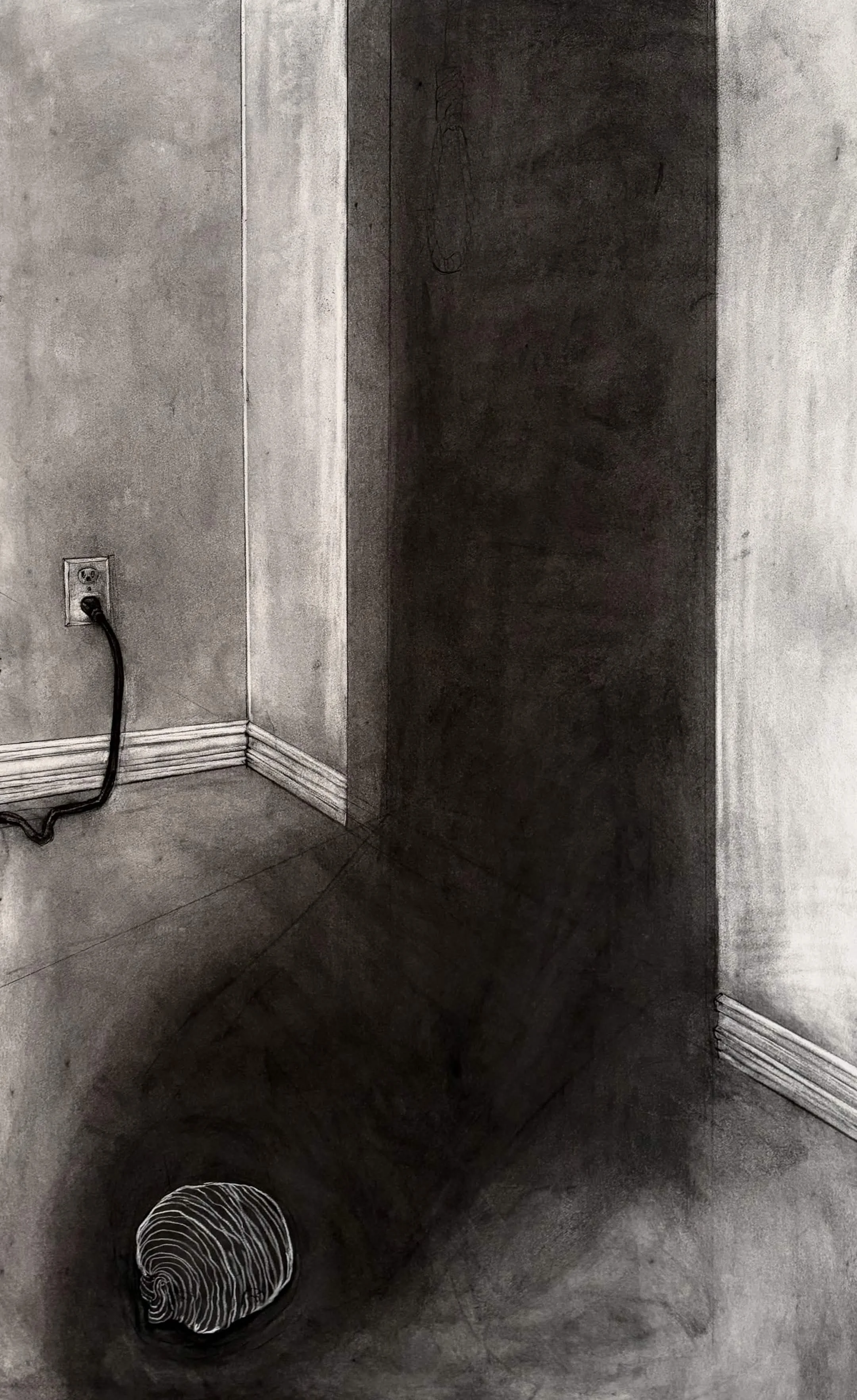 Ghost Stories, Charcoal and soft pastel, 42.5" x 70", 2026