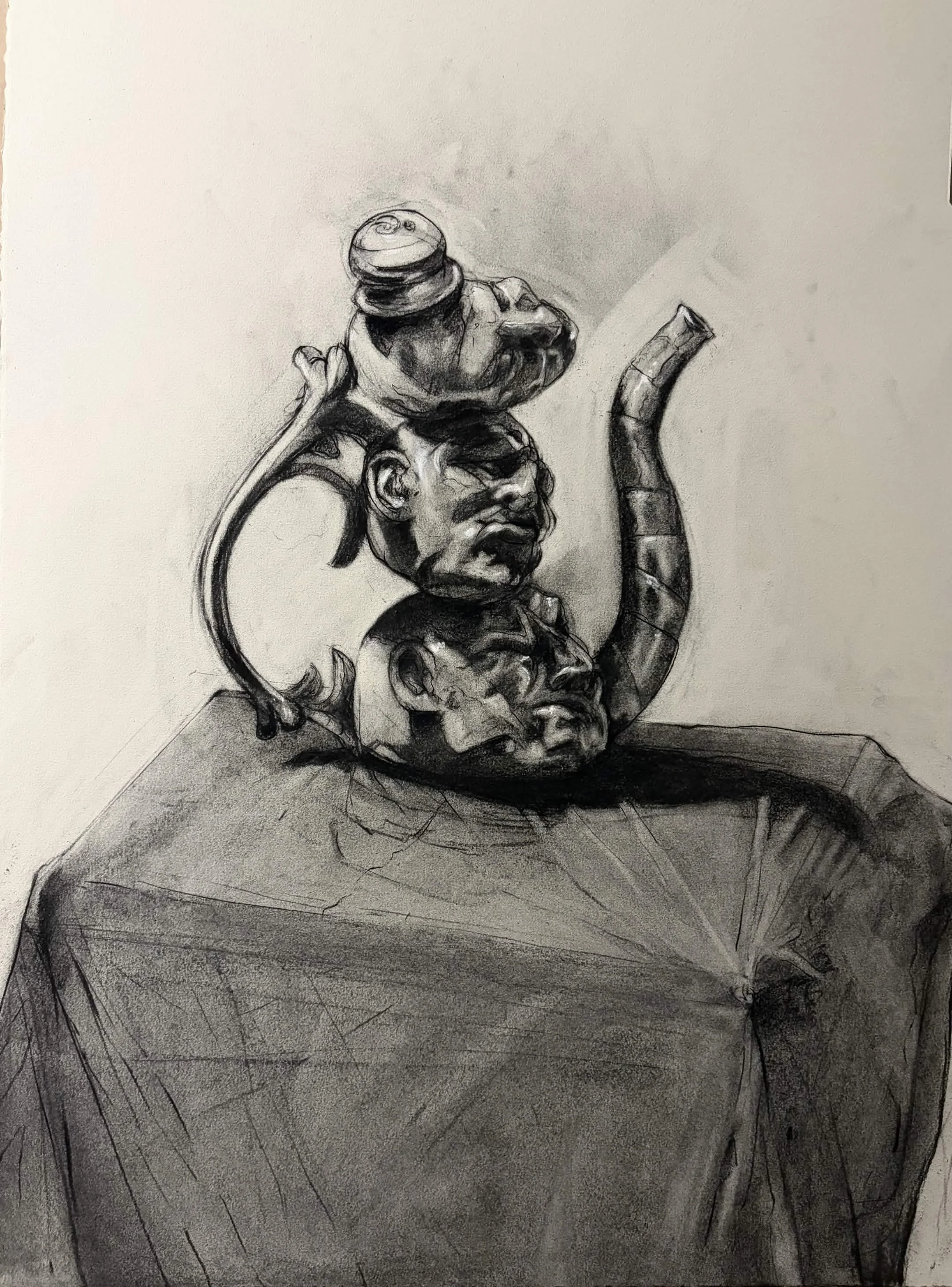 Gretchen's teapot, Charcoal and Soft Pastel, 22" x 30", 2026