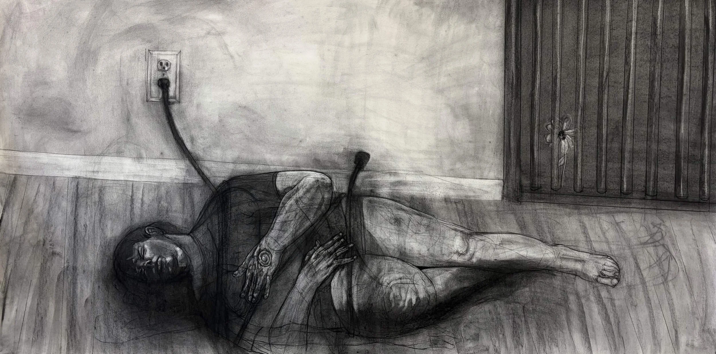 Humanity 1, Charcoal and Soft Pastel, 82" x 42.5", 2026