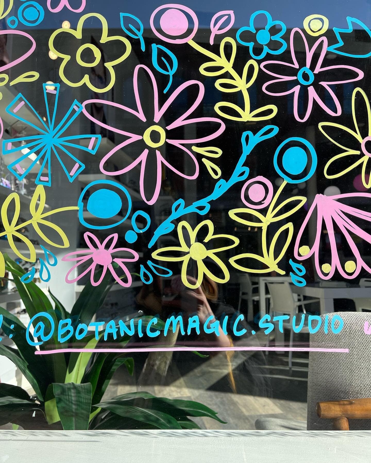 Most of my window paintings take less than 6 hours to install. 🌼The longest amount of time that one of my paintings has been up is 8 months, and it looked great the day I took it down! 🌸The color that fades the fastest is yellow. 🌷Go to my stories
