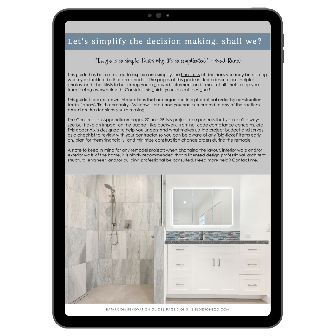 Bathroom Renovation Guide | E.L. Designs | Interior Design and ...
