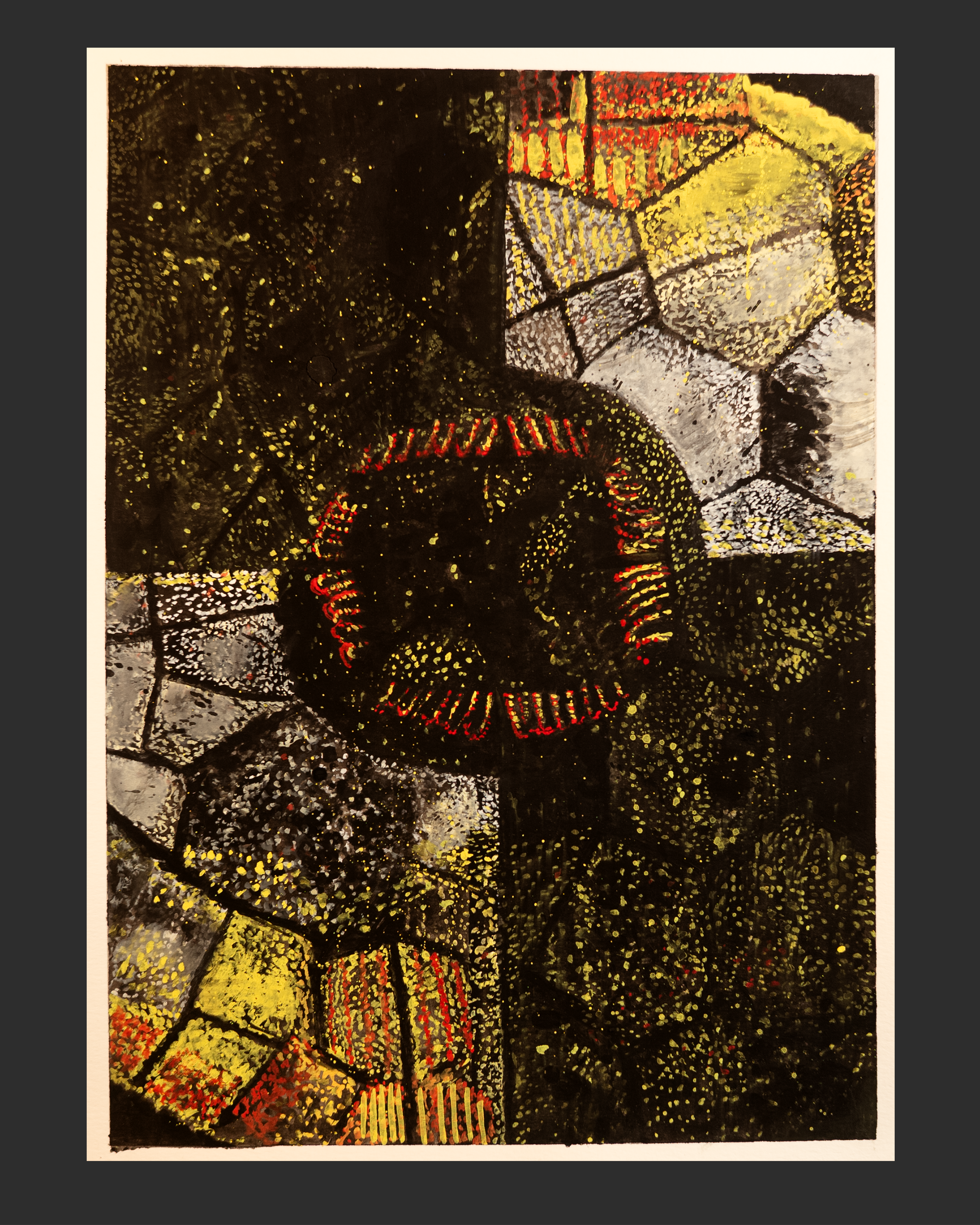 Three States (State 1) Gouache on Watercolor paper 11 x 14.5