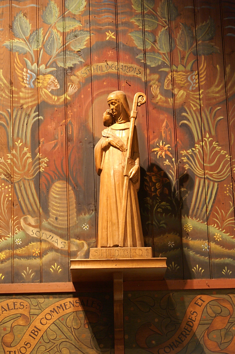 Statue of Hildegard von Bingen.