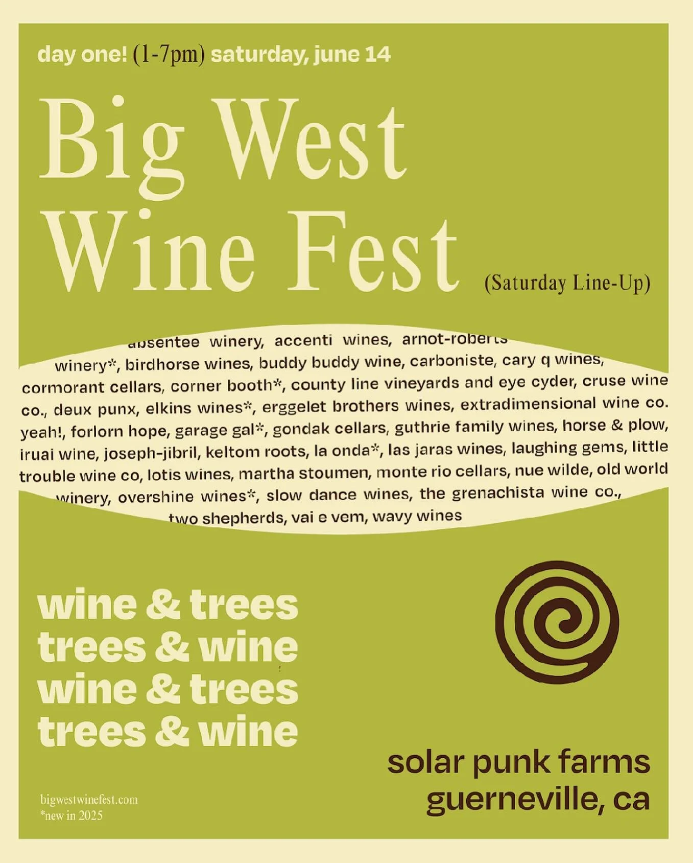 Deux Punx is back in the redwoods this Saturday for Big West Wine Fest!

We will be pouring fresh new spring wines, including our new orange Chardonnay from Russian River.

Still raw. Still loud. Still not corporate. 🍊🌲

#DeuxPunx #BigWestWineFest 