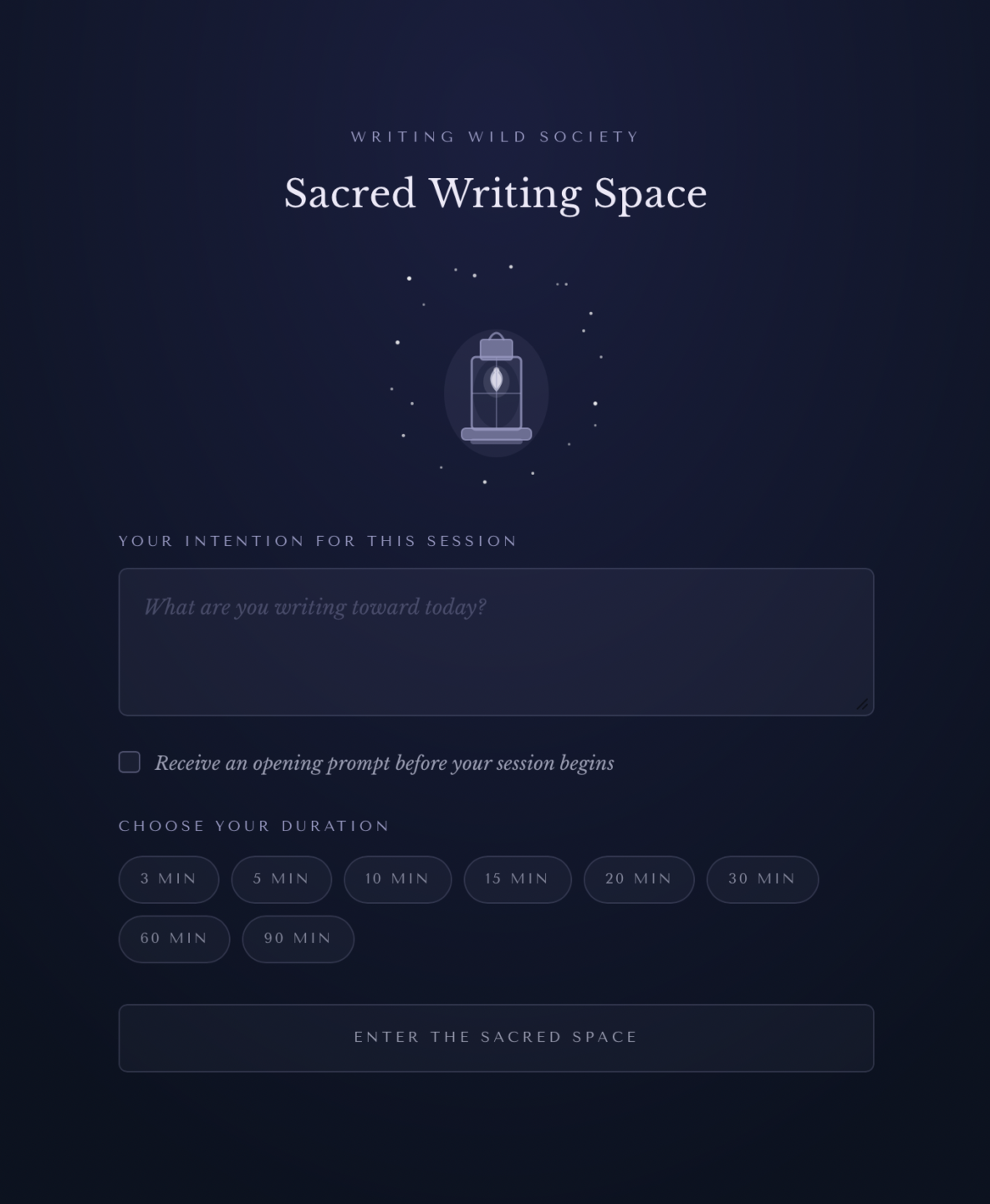 Sacred Writing Space Cover