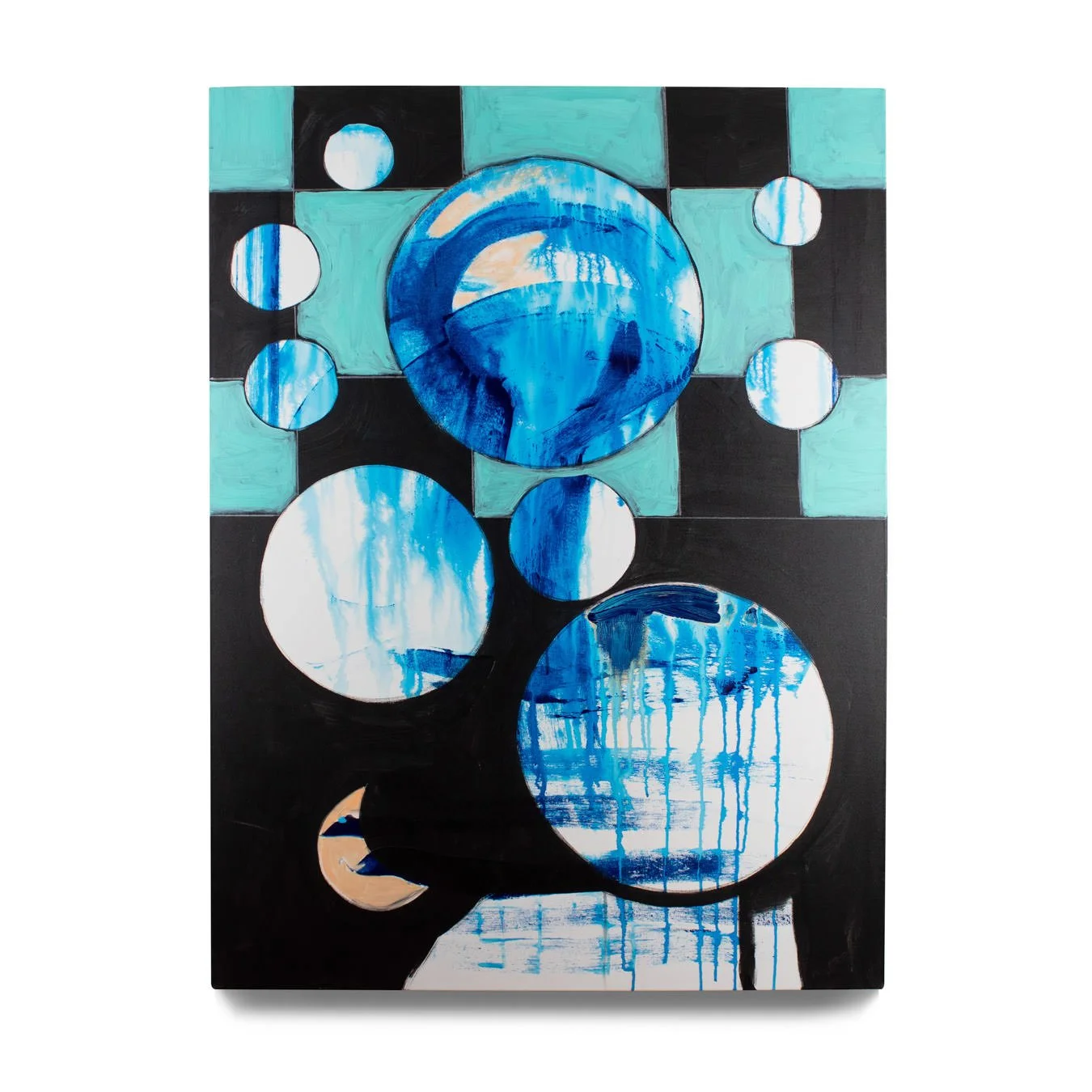 Ascent I. 2022. Acrylic paint, charcoal and pastel on canvas. 36 x 48 in. 