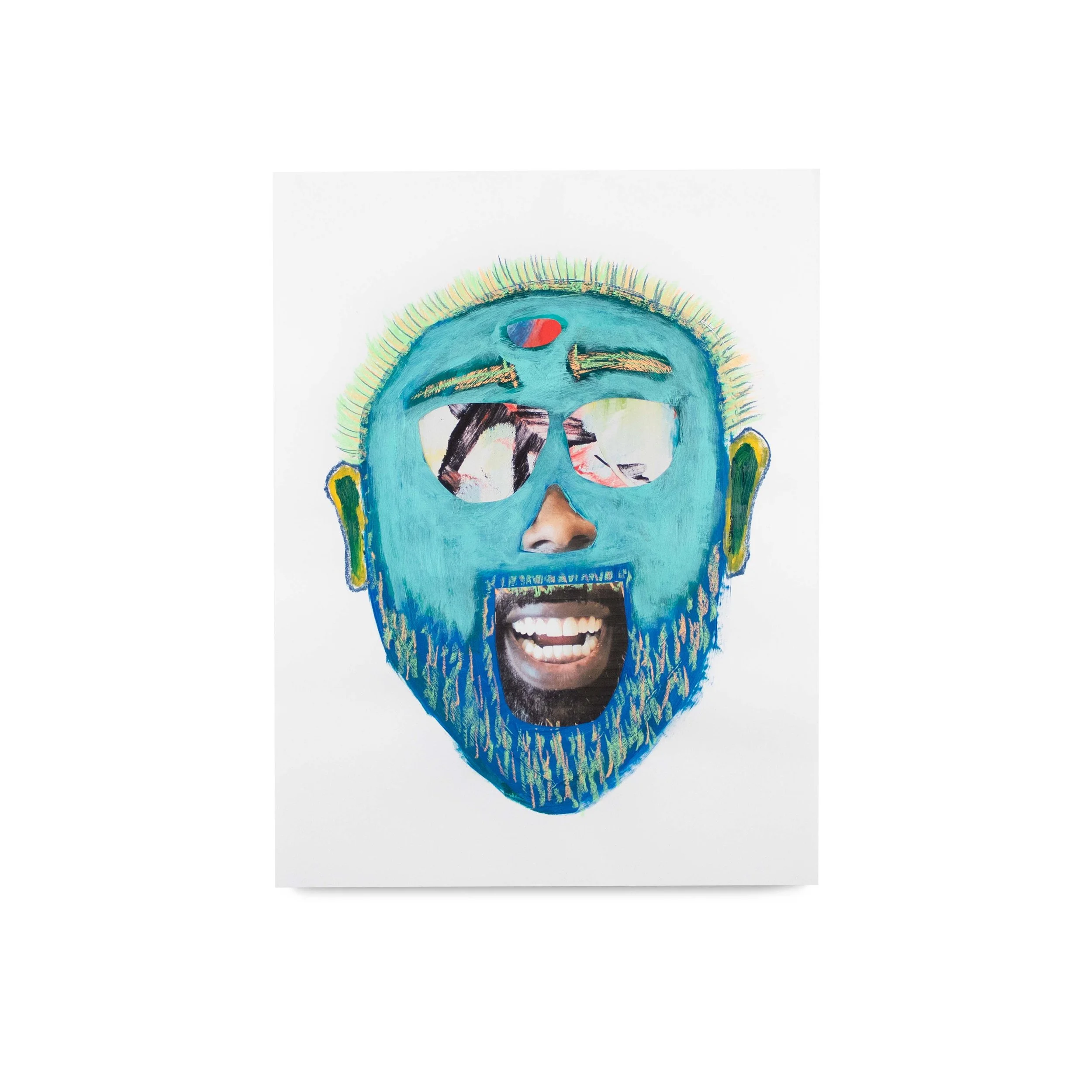 Mask V. Pastel, Acrylic and Photograph on Paper  - 18 x 24 in.