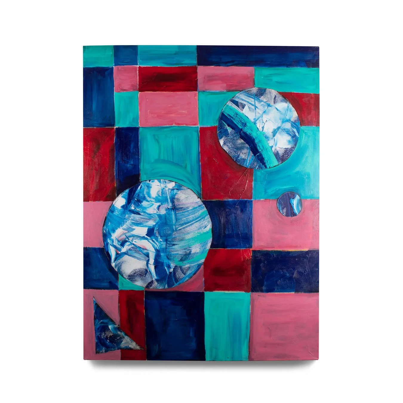 Shout. 2023. Acrylic paint, charcoal and pastel on canvas. 36 x 48 in.