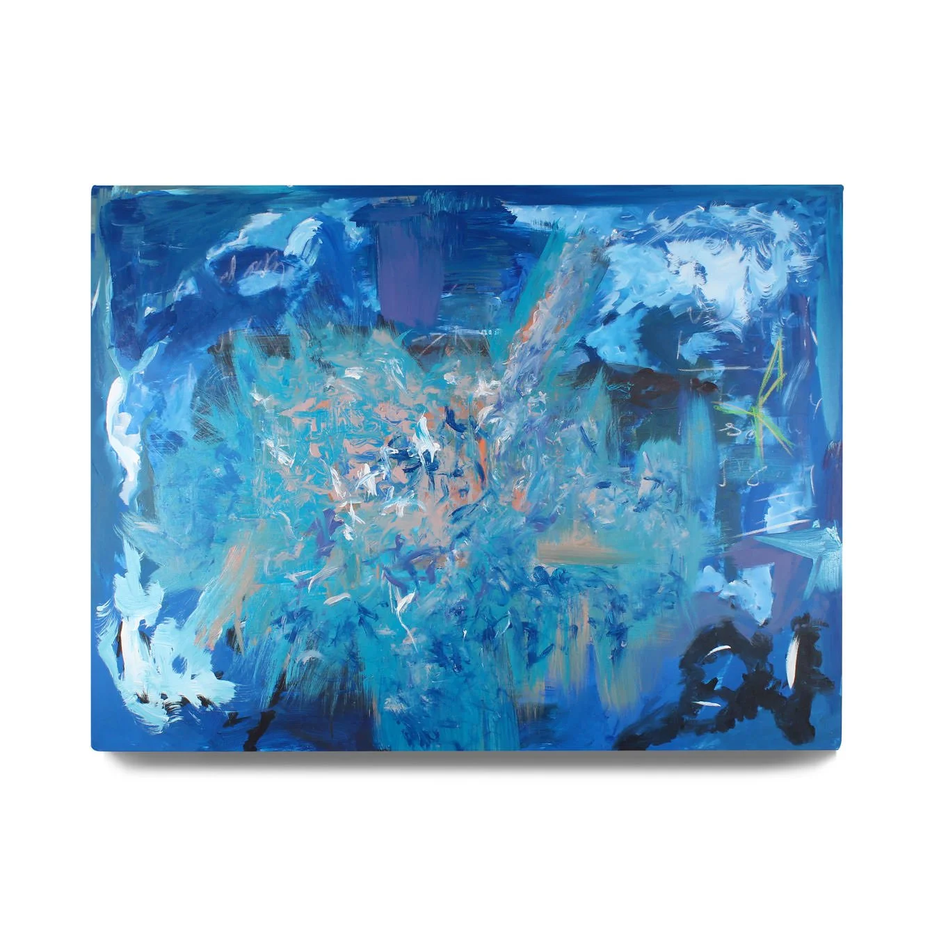 Thunderstruck. 2022. Acrylic paint, pastel and charcoal on canvas. 48 x 36 in.