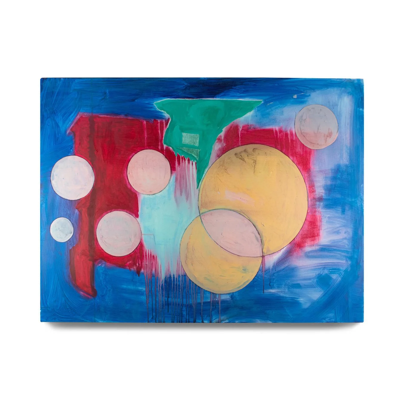 AP. 2021. Acrylic paint, charcoal and pastel on canvas. 48 x 36 in.