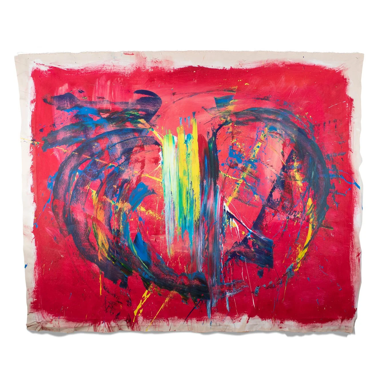 Heart I. 2022. Acrylic paint on unstretched canvas. 74 x 60 in.