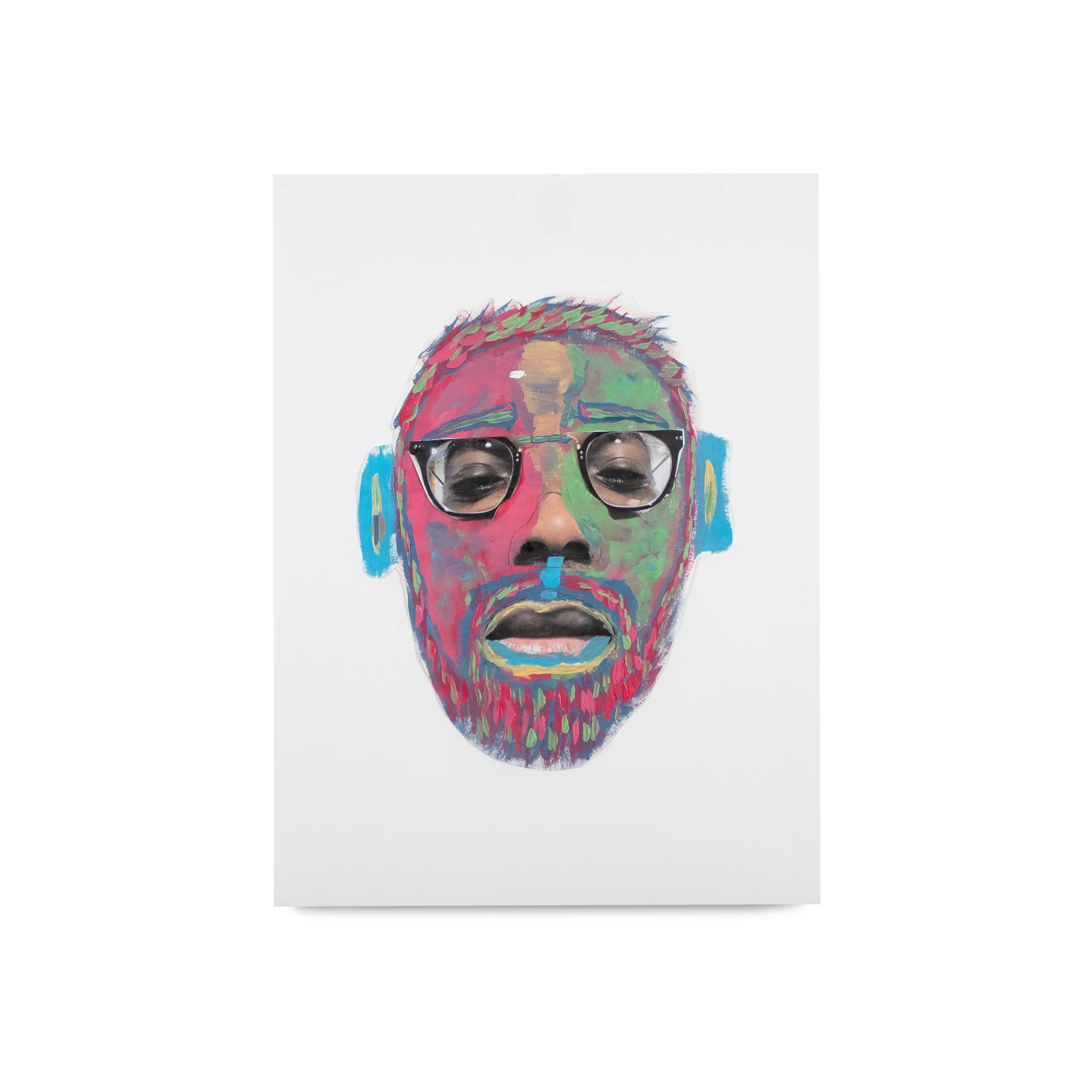 Mask I. Pastel, Acrylic and Photograph on Paper - 18 x 24 in.