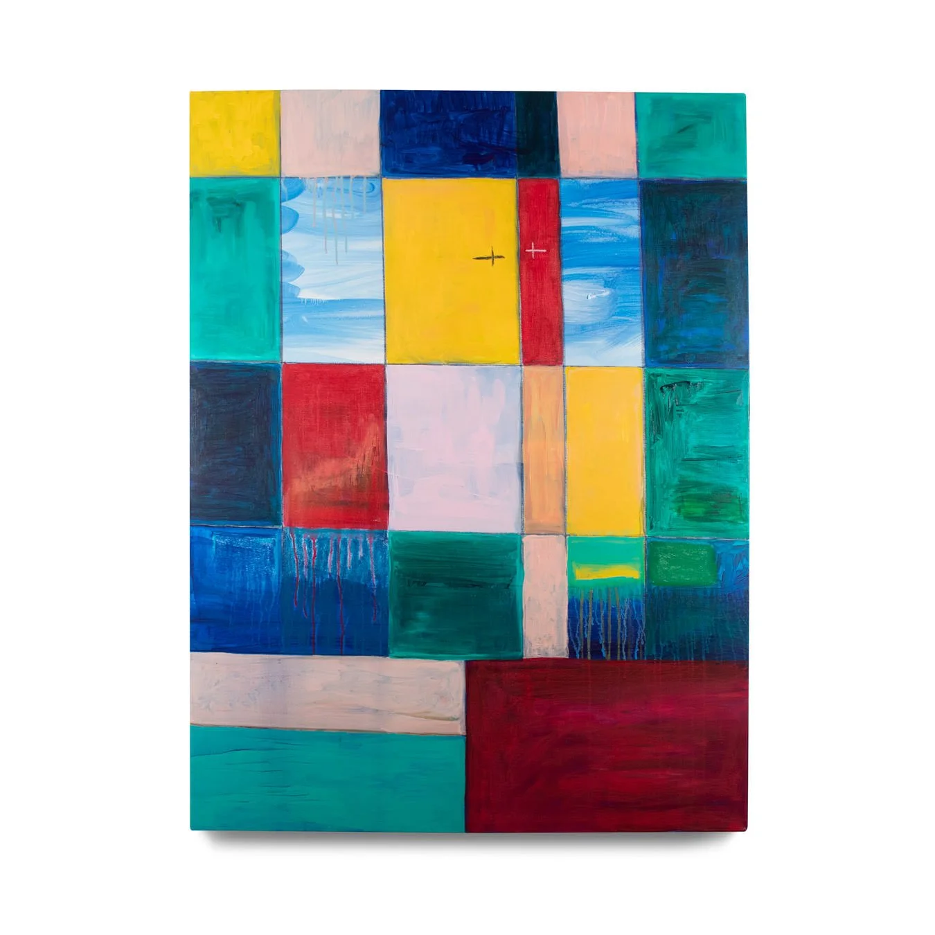 
No. VII. 2022. Acrylic paint, charcoal and pastel on canvas. 36 x 48 in.