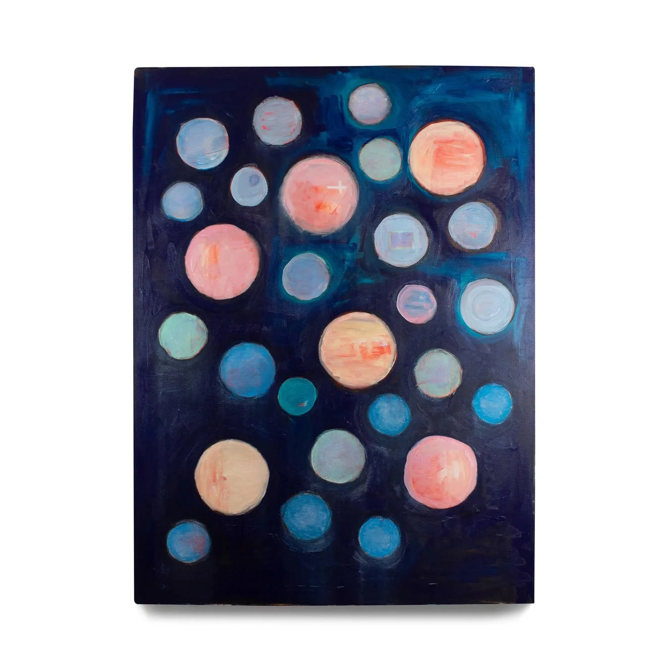 Electric Universe. 2022. Acrylic paint, charcoal and pastel on canvas. 36 x 48 in.