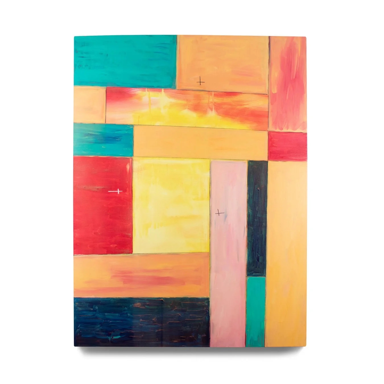 No. III. 2022. Acrylic paint, charcoal and pastel on canvas. 36 x 48 in.