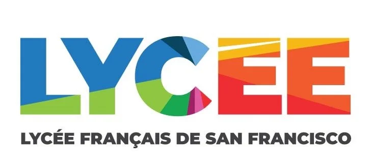Colorful logo for Lycée Français de San Francisco with the words "LYCÉE" in large letters and "Lycée Français de San Francisco" underneath.