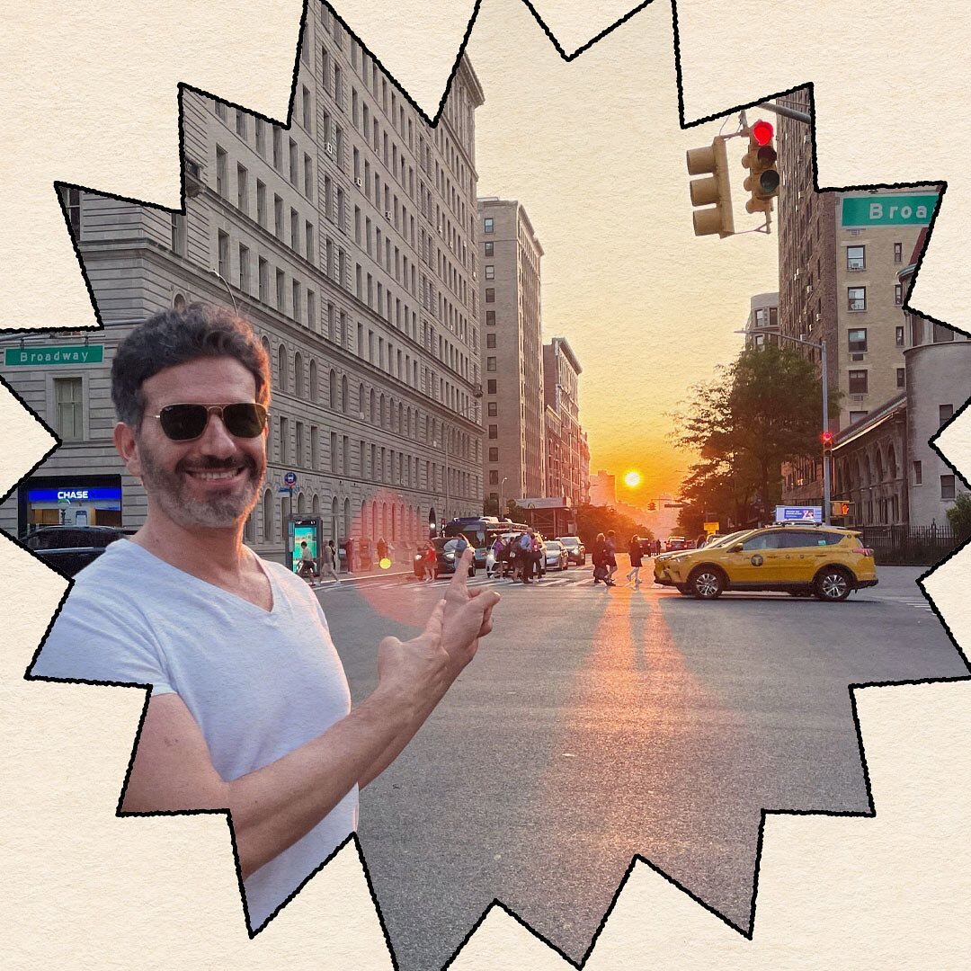 #Manhattanhenge, noun: when the sunset lines up perfectly with Manhattan&rsquo;s streets; happens twice a year, in May and July; best viewing locations at 14th, 23rd, 57th and 79th streets; where Andy can most reliably be found