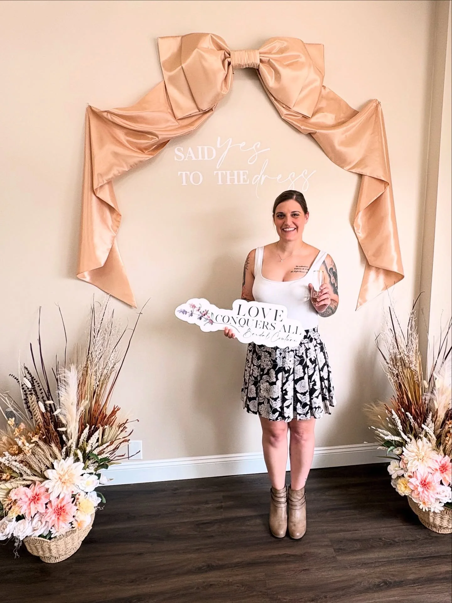 Congratulations to Bethany as she found her dream dress!  The bride and her guests enjoyed refreshments at their own private appointment 🤍. 

Book your private appointment at www.loveconquersallbridal.com