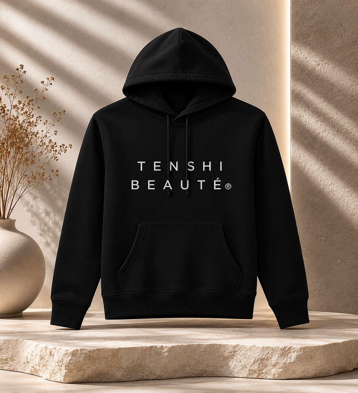 Tenshi Beauté® Essential French Terry Hoodie BLAK