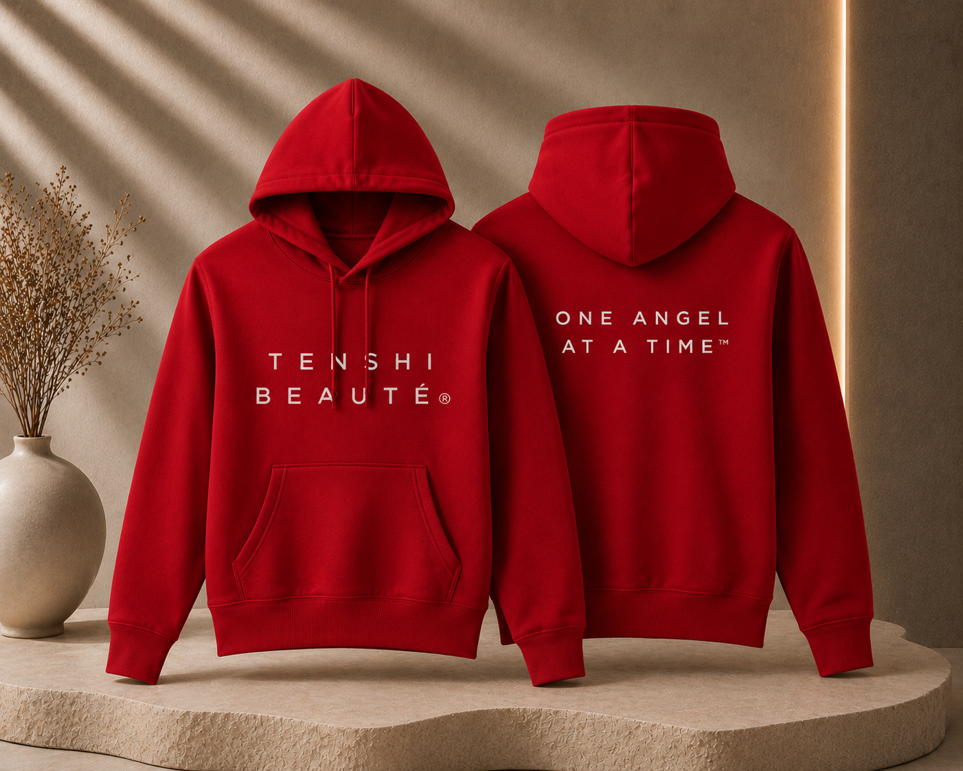 Tenshi Beauté® Essential Terry Hoodie RED