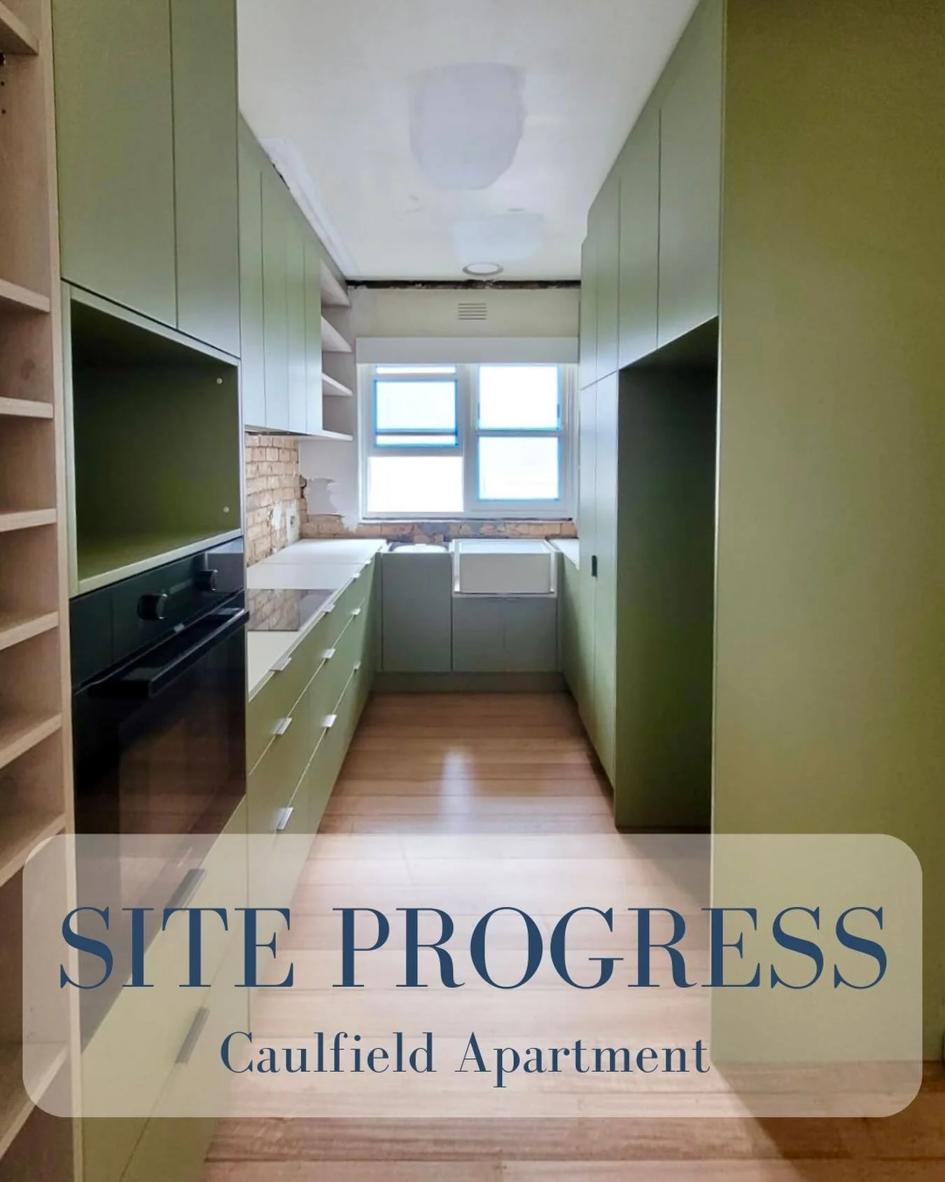 Progress at our Caulfield apartment project. In a compact kitchen, the alignment of every line comes first. Clean horizontals, balanced verticals and spacing that keeps the room feeling calm and intentional.

Once the layout is right, the palette fol