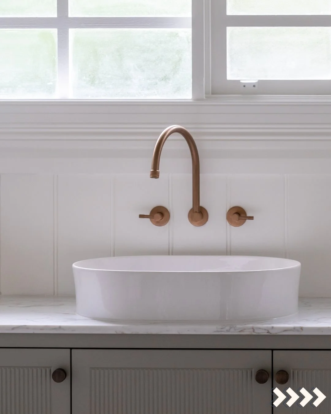 When renovating the kitchen, butler&rsquo;s pantry and laundry, it made sense to carry the design through to the adjacent powder room for a cohesive result.

Smaller spaces are often the perfect opportunity to extend the design language, especially w